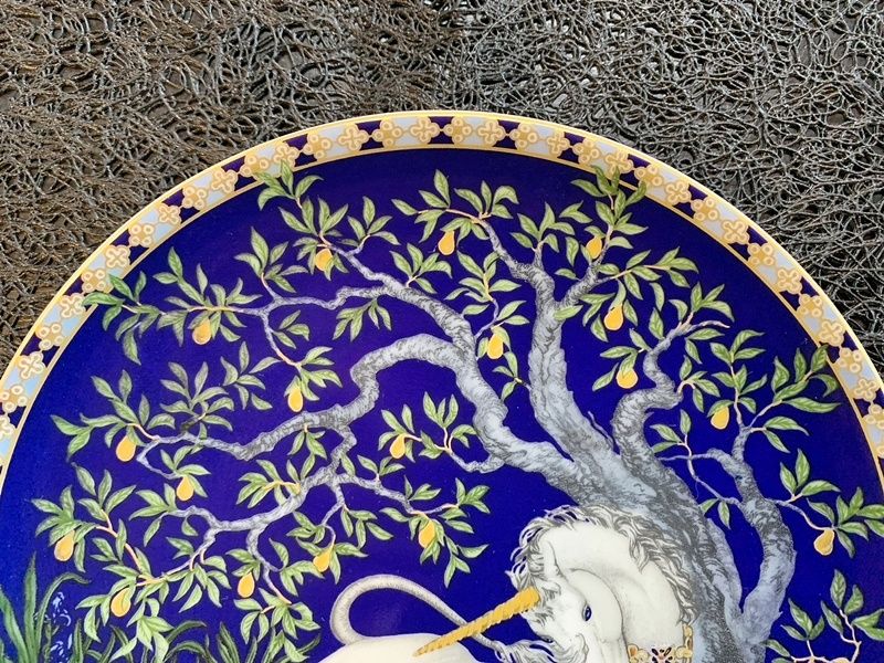 フッチェンロイター ユニコーン 飾り皿 壁掛け 金彩 Hutschenreuther