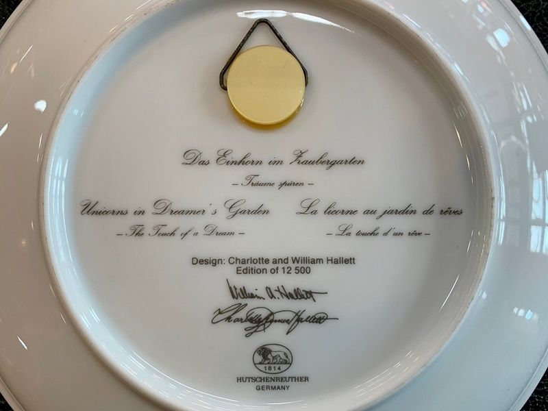フッチェンロイター ユニコーン 飾り皿 壁掛け 金彩 Hutschenreuther