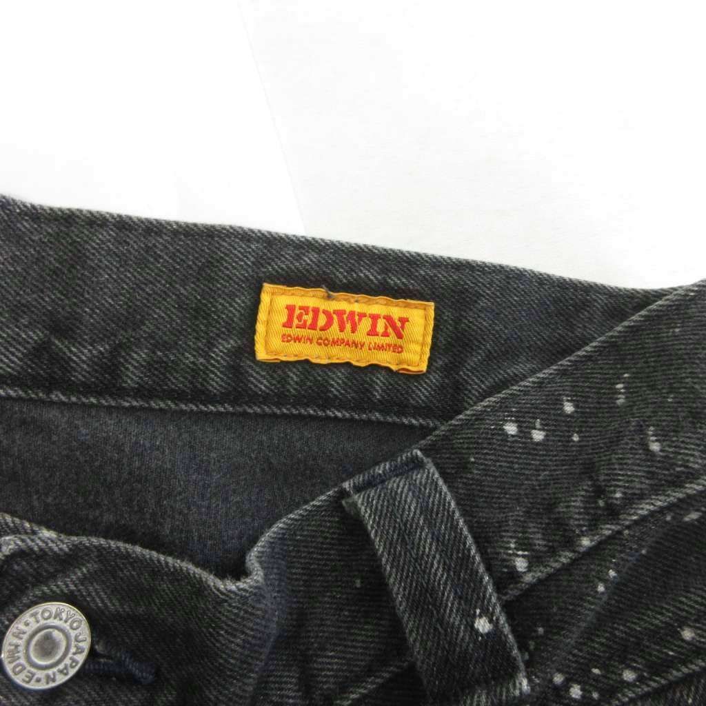 キディル KIDILL EDWIN Patch Slim Tapered Pants デニムパンツ 黒 