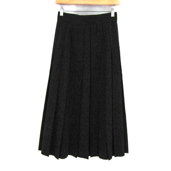 クリスチャンディオール ロングスカート ボトムス プリーツ ウール レディース Mサイズ ブラック Christian Dior