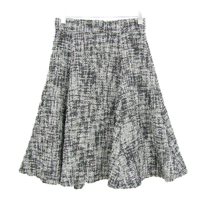 トッカ スカート ボトムス フ ツイード 日本製 レディース 黒×白×グレー TOCCA