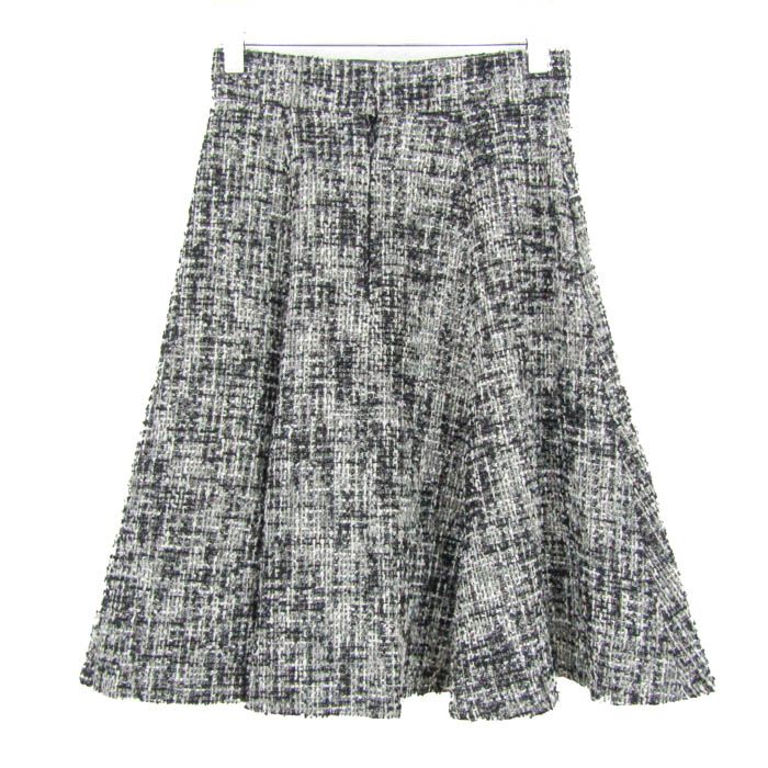 トッカ スカート ボトムス フ ツイード 日本製 レディース 黒×白×グレー TOCCA