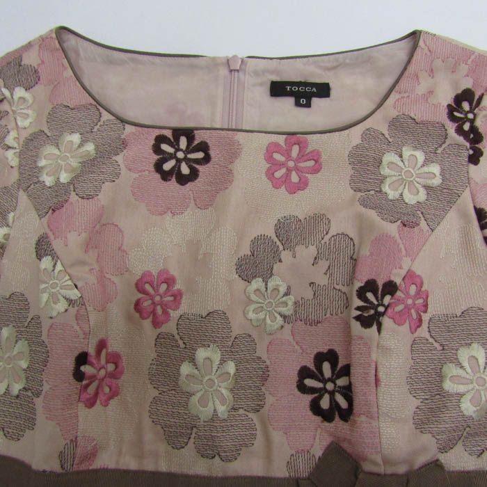 トップ トッカ ワンピース トップス フレンチスリーブ 花柄 日本製  