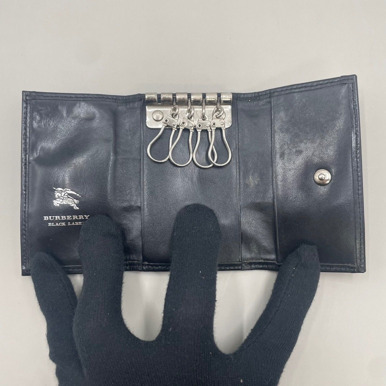 良品 BURBERRY BLACK LABEL バーバリーブラックレーベル キーケース 5