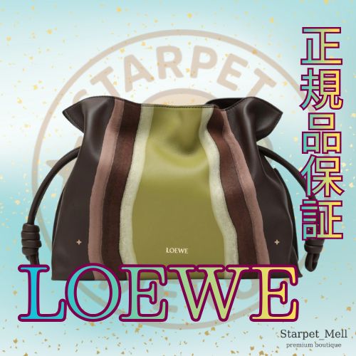 LOEWE ロエベ フラメンコ ミディアム クラッチ チョコレート ライトモス