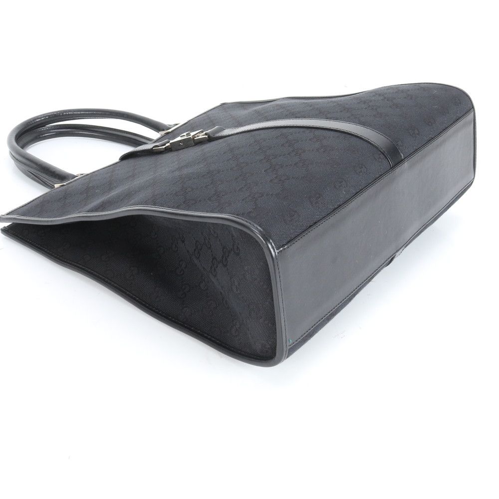 極美品 グッチ GG キャンバス ジャッキー レザー トート バッグ 肩掛け