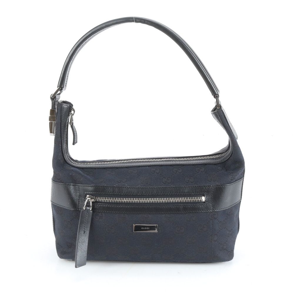 極美品 グッチ GG キャンバス レザー ショルダーバッグ 肩掛け ワン