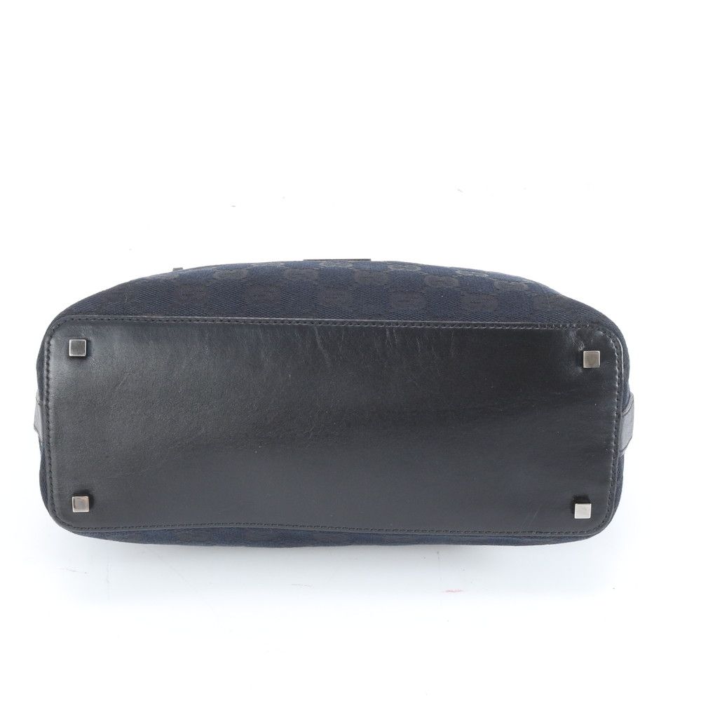 q37【極美品】グッチ　GGキャンバス レザー　ブラック　ショルダーバッグ. q37【極美品】グッチ GGキャンバス レザー ブラック ショルダーバッグ