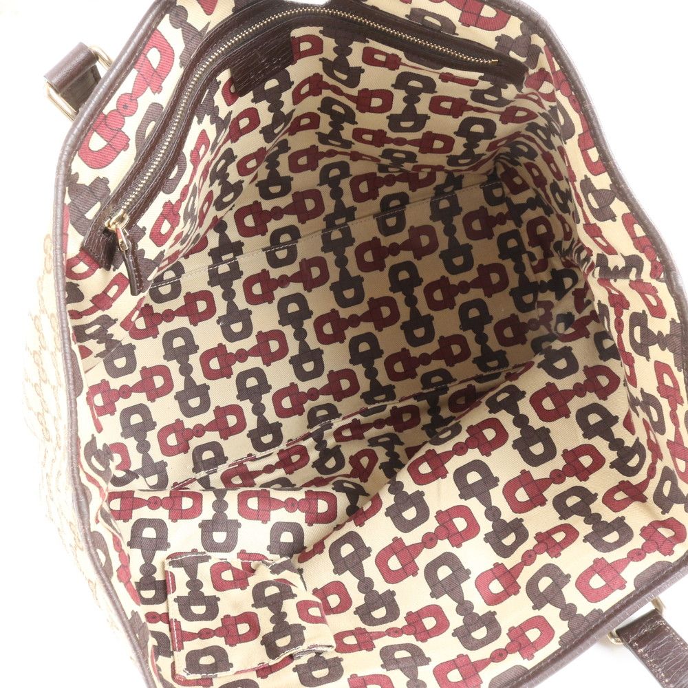 極美品 グッチ GG キャンバス シェリー ライン チャーム付 レザー