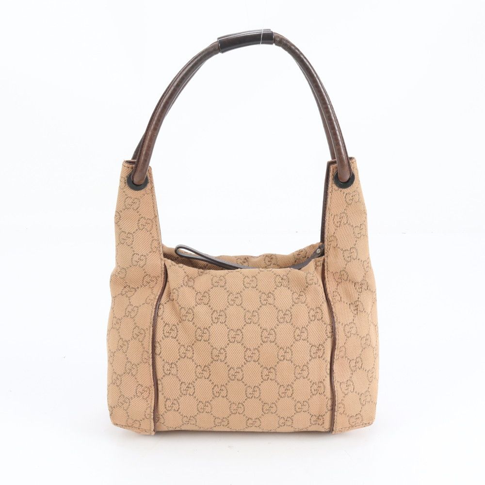 極美品 グッチ GG キャンバス レザー ショルダーバッグ 肩掛け ワン