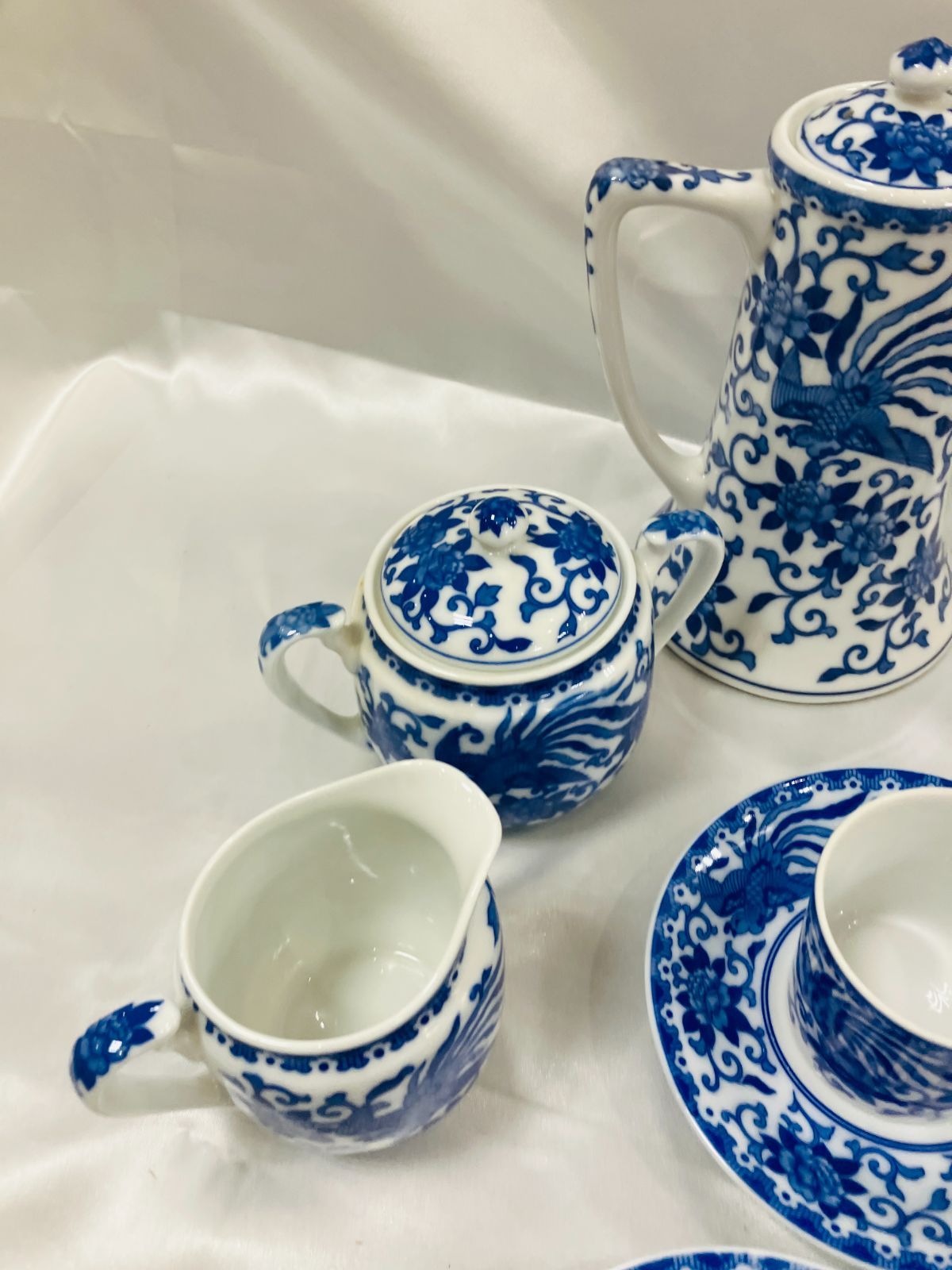 ◇オールドノリタケ◇１９０８年◇英国輸出◇２３.５cm×２２.８cm◇美品◇ A【希少】1916年 オールドノリタケ 英国輸出用 鳳凰印 染付け鳳凰