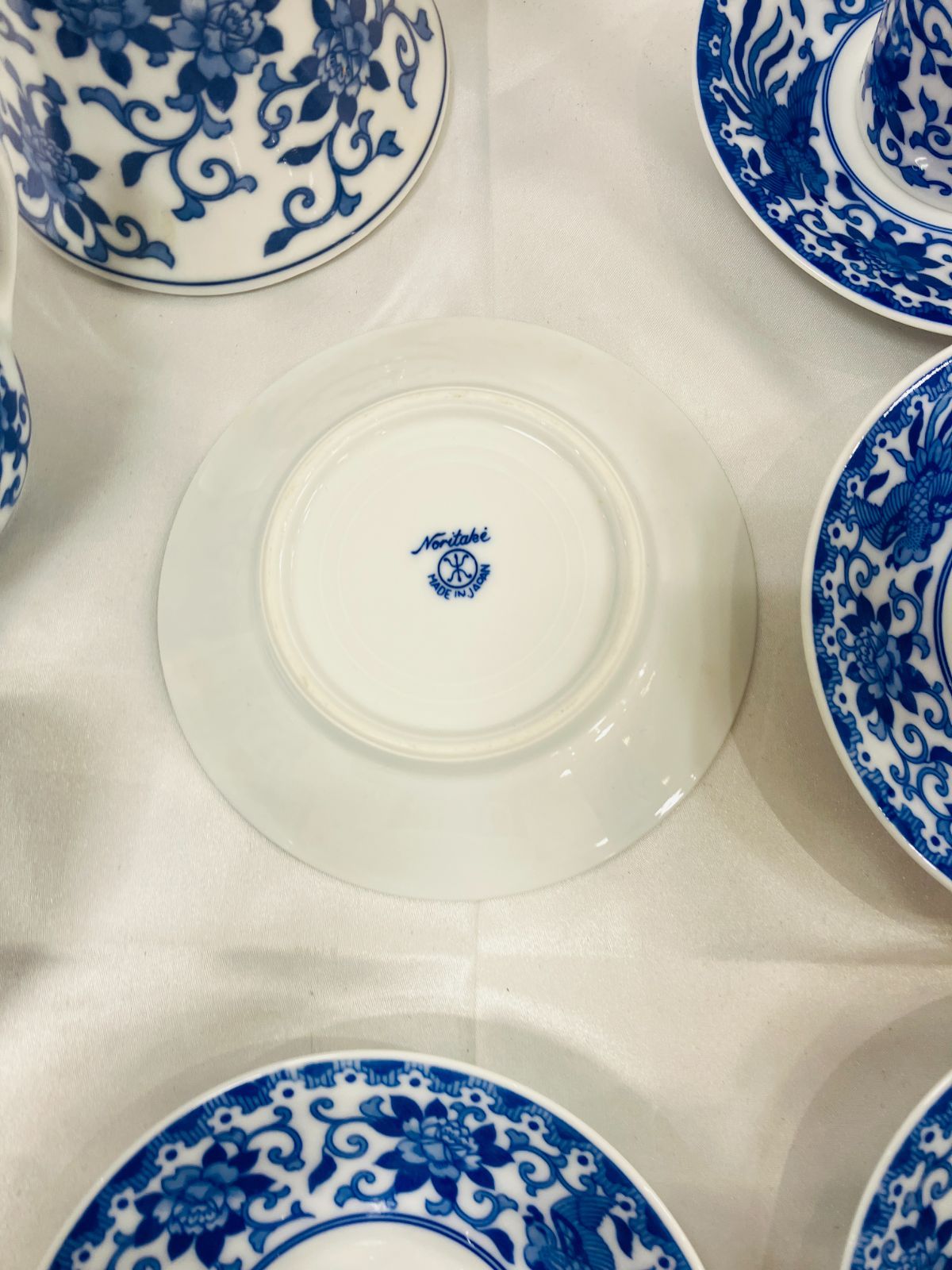 ◇オールドノリタケ◇１９０８年◇英国輸出◇２３.５cm×２２.８cm◇美品◇ A【希少】1916年 オールドノリタケ 英国輸出用 鳳凰印 染付け鳳凰