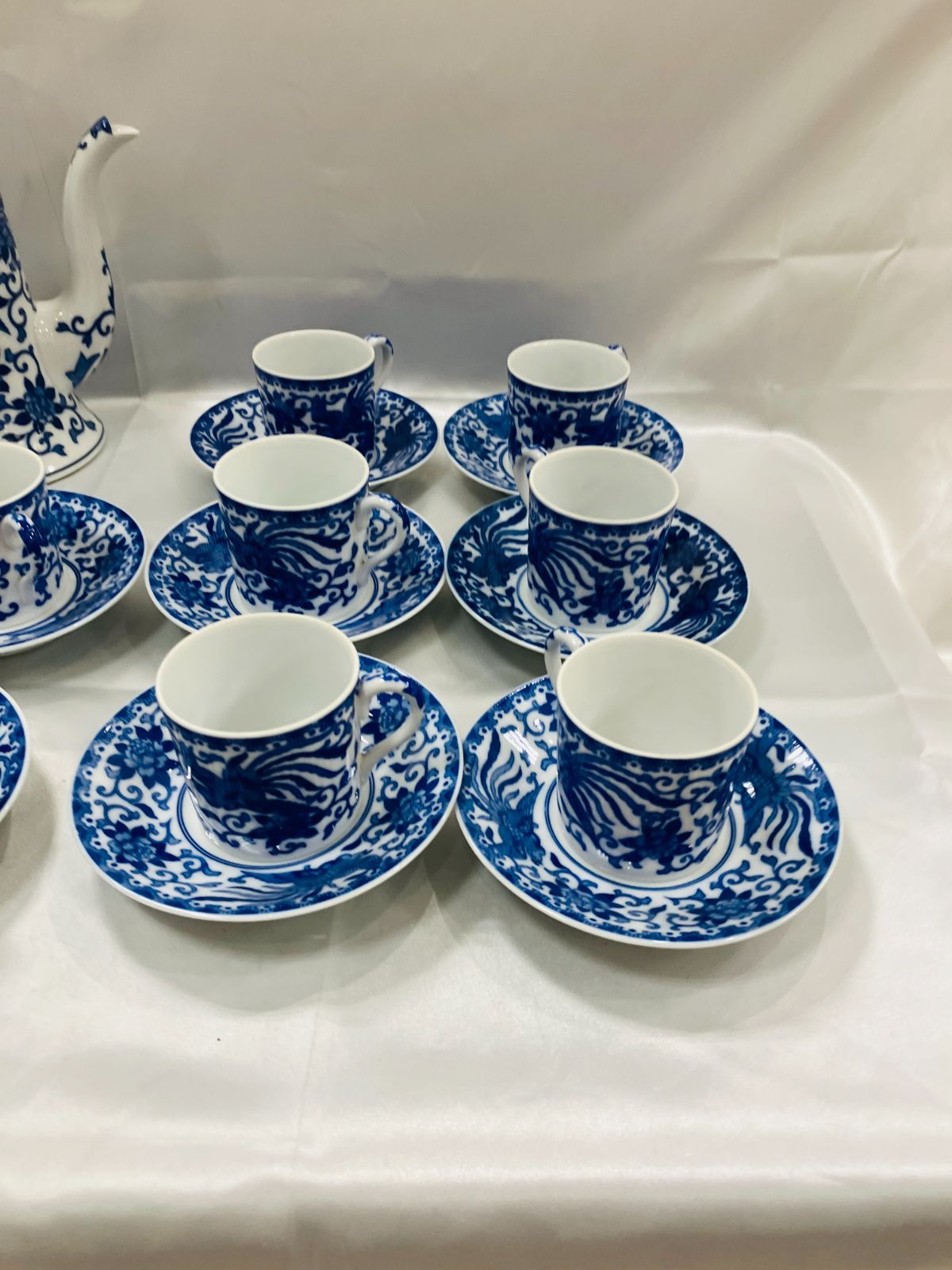 ◇オールドノリタケ◇１９０８年◇英国輸出◇２３.５cm×２２.８cm◇美品◇ A【希少】1916年 オールドノリタケ 英国輸出用 鳳凰印 染付け鳳凰