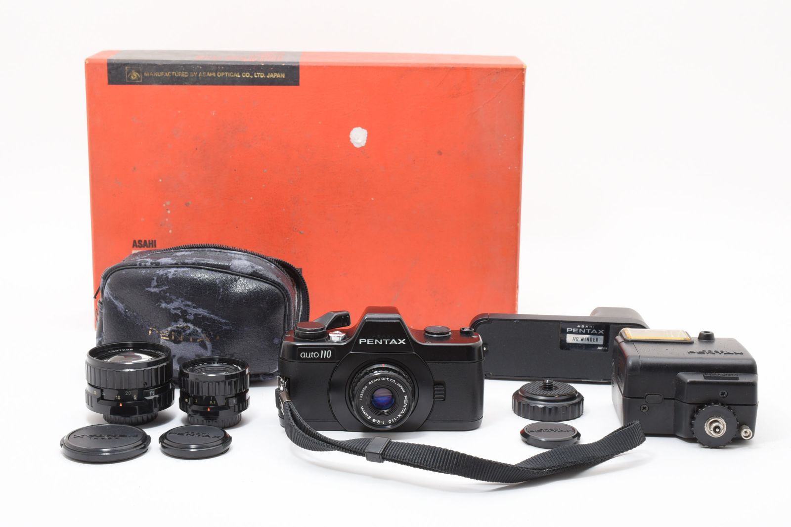 良品] PENTAX auto 110 フィルムカメラ レンズ3本 ワインダー