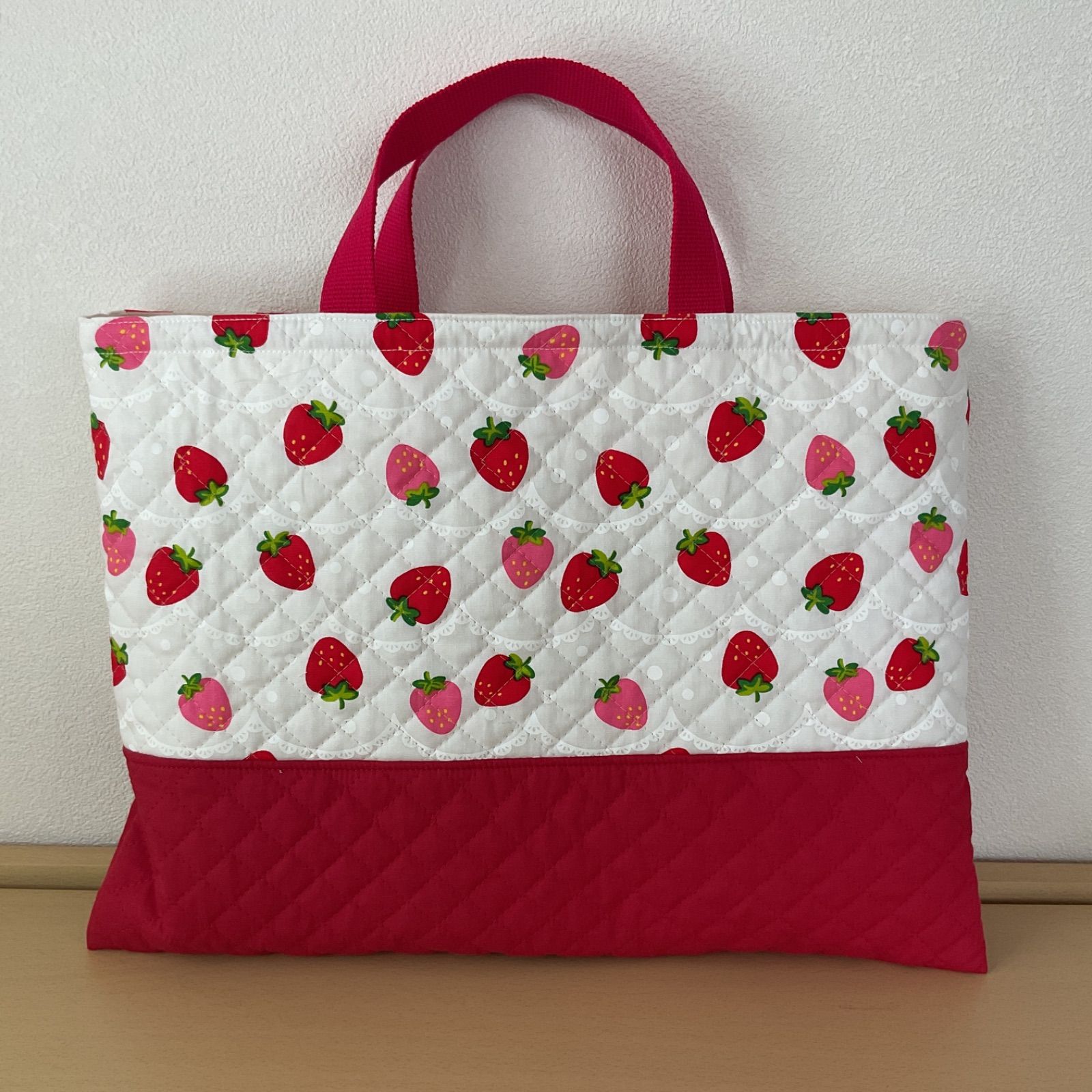 入園入学 ハンドメイド レッスンバッグ いちご - メルカリ