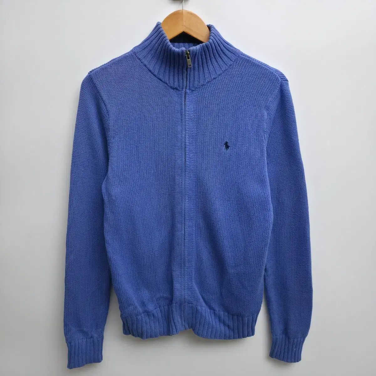S ポロ ラルフローレン ブルー ニット ジップアップ カーディガン