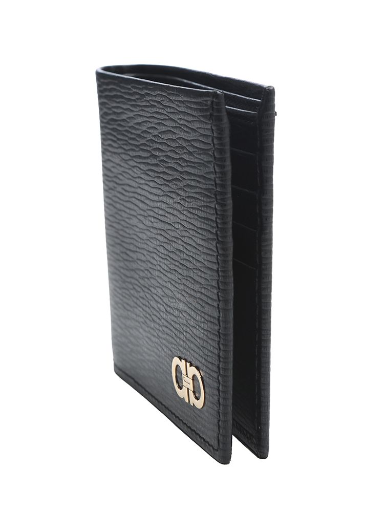 Salvatore Ferragamo サルヴァトーレフェラガモ ガンチーニ 型押しレザー 二つ折り財布