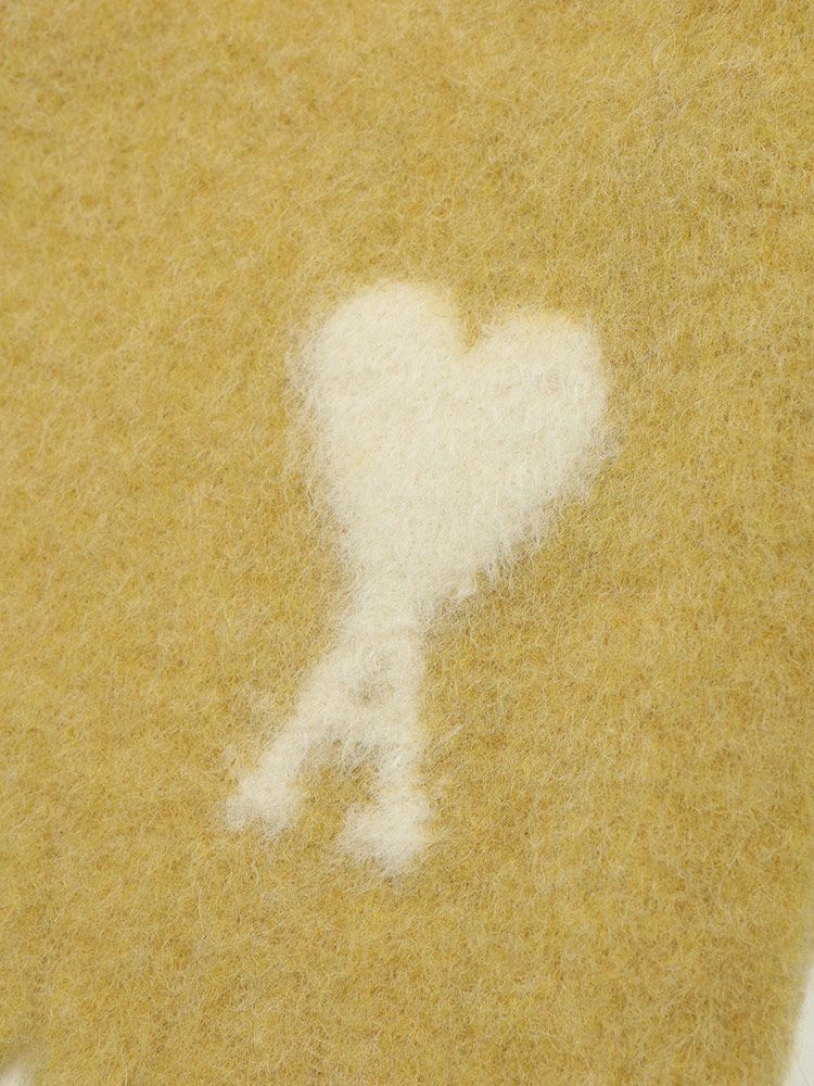 AMI PARIS アミパリス アルパカ混 オーバーサイズ スカーフ マフラー De Coeur タイトシルエット センタープレス