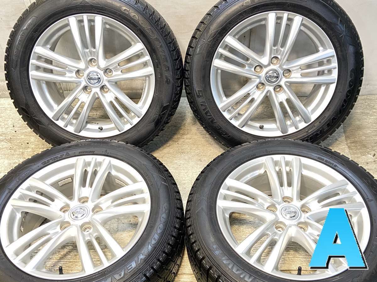 225 55 R 17 グッドイヤー アイスナビ 6 日産 x 7 5 45 114 3 5穴 タイヤ スタッドレスタイヤ ホイールセット 4本セット w