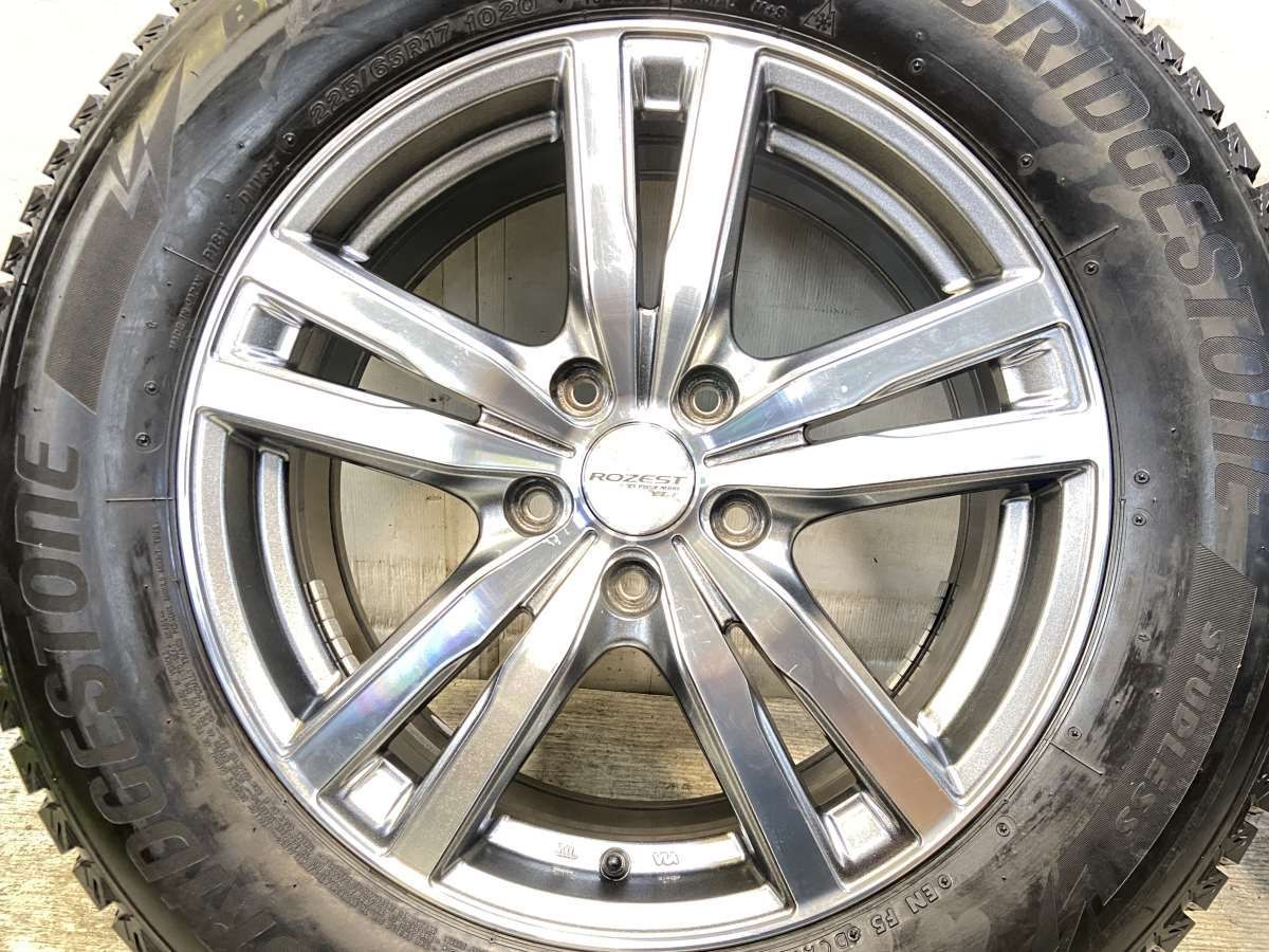  225 65 R 17 ブリヂストン ブリザック DM V 3 ROZEST x 7 0 55 114 5穴 タイヤ スタッドレスタイヤ ホイールセット 4本セット w タイヤ ホイールセット タイヤ ホイール