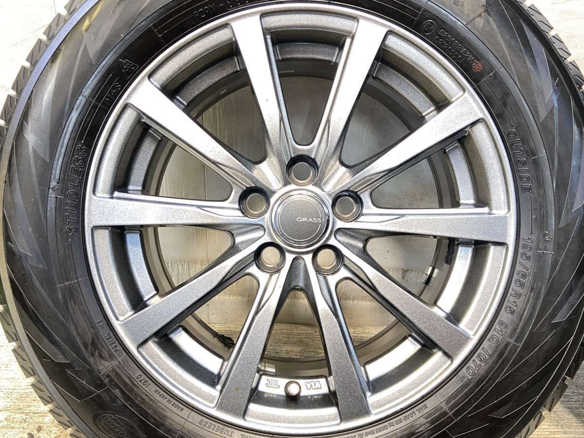  195 65 R 15 ヨコハマ アイスガード iG 70 GRASS x 6 5 42 100 5穴 タイヤ スタッドレスタイヤ ホイールセット 4本セット w タイヤ ホイールセット タイヤ ホイール