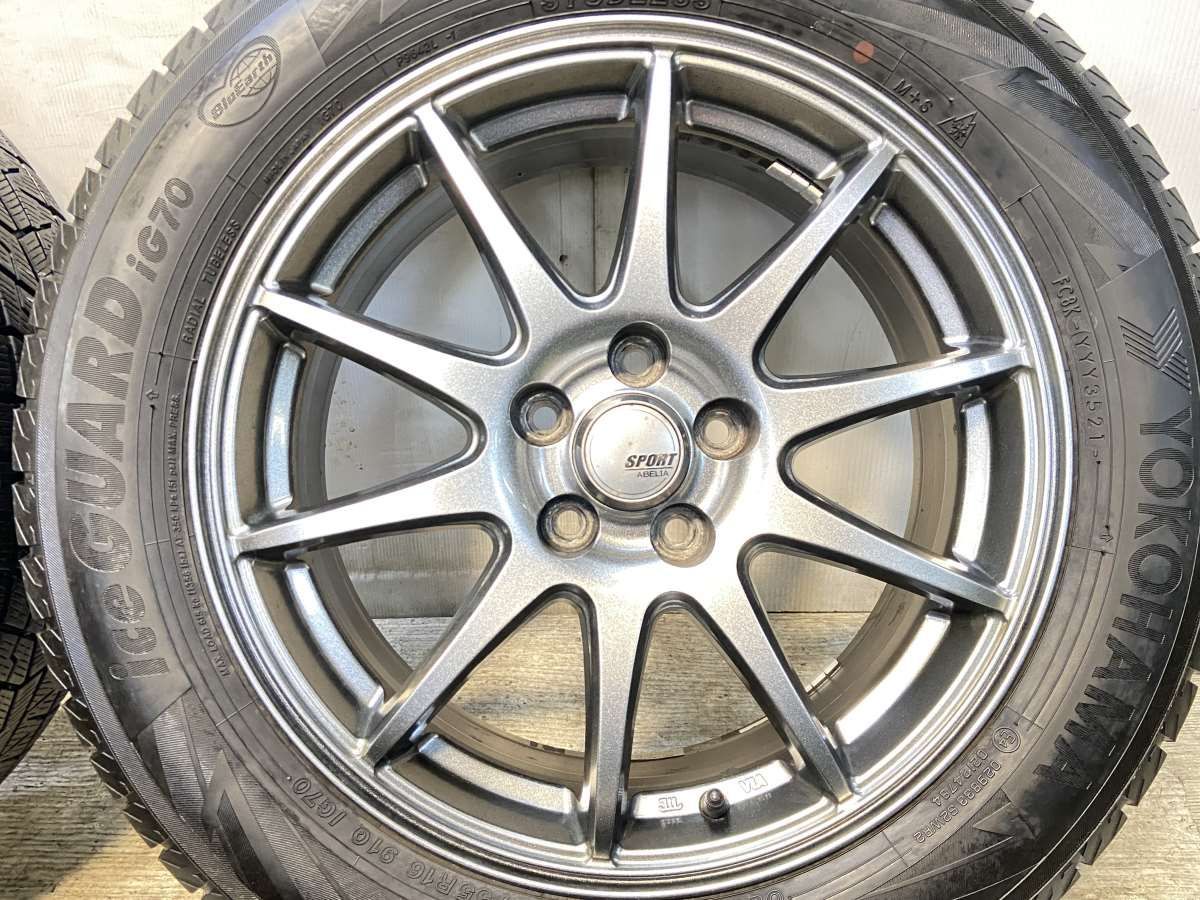  205 55 R 16 ヨコハマ アイスガード iG 70 ABELIA SPORT x 6 5 45 100 5穴 タイヤ スタッドレスタイヤ ホイールセット 4本セット w タイヤ ホイールセット タイヤ ホイール