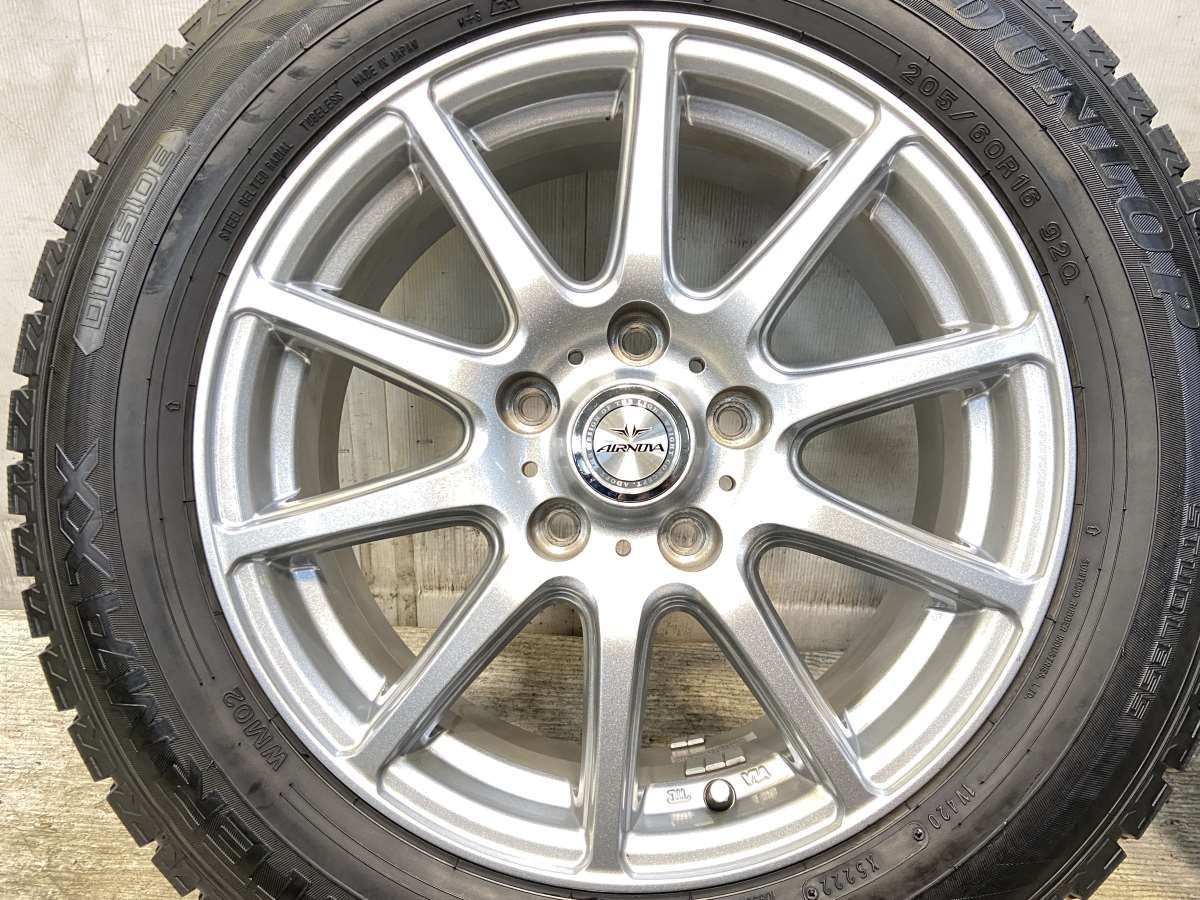 205 60 R 16 ダンロップ ウィンターマックス WM 02 AIRNOVA x 6 5 48 114 3 5穴 タイヤ スタッドレスタイヤ ホイールセット 4本セット w タイヤ ホイールセット タイヤ ホイール