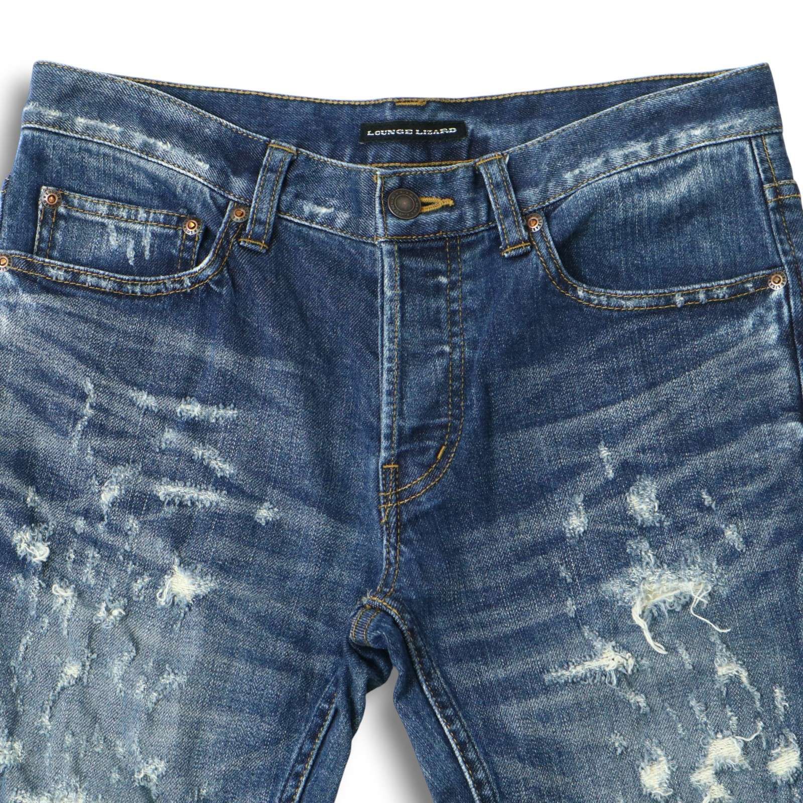 17AW LOUNGE LIZARD ラウンジリザード ダメージ加工☆ストレッチ 