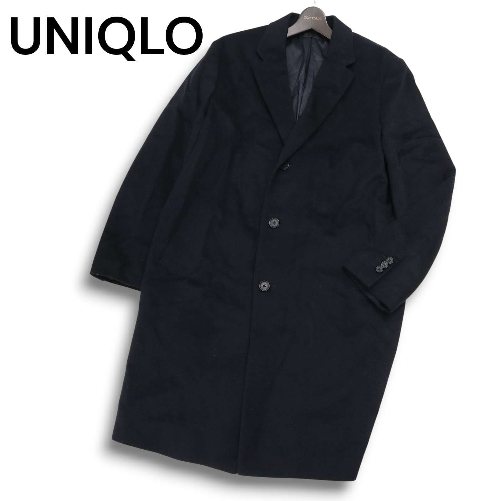 UNIQLO ユニクロ 秋冬 ウール カシミヤ チェスターコート Sz.XL メンズ