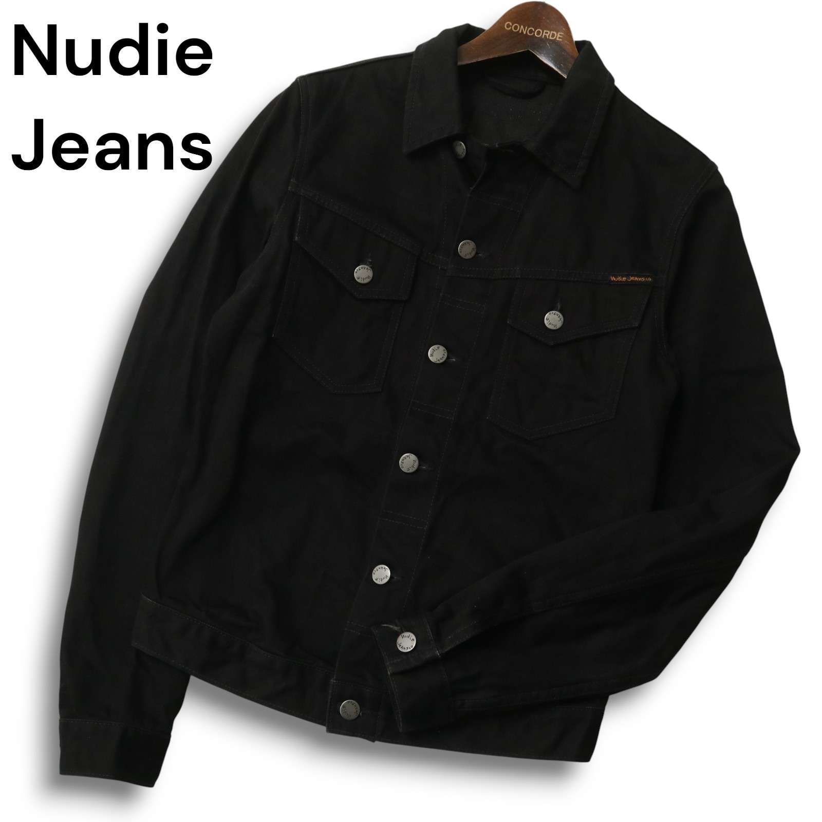 ヌーディージーンズ　メンズ　ブラックデニムジャケット　S Nudie Jeans ヌーディージーンズ 通年 KENNY☆ ブラック デニム