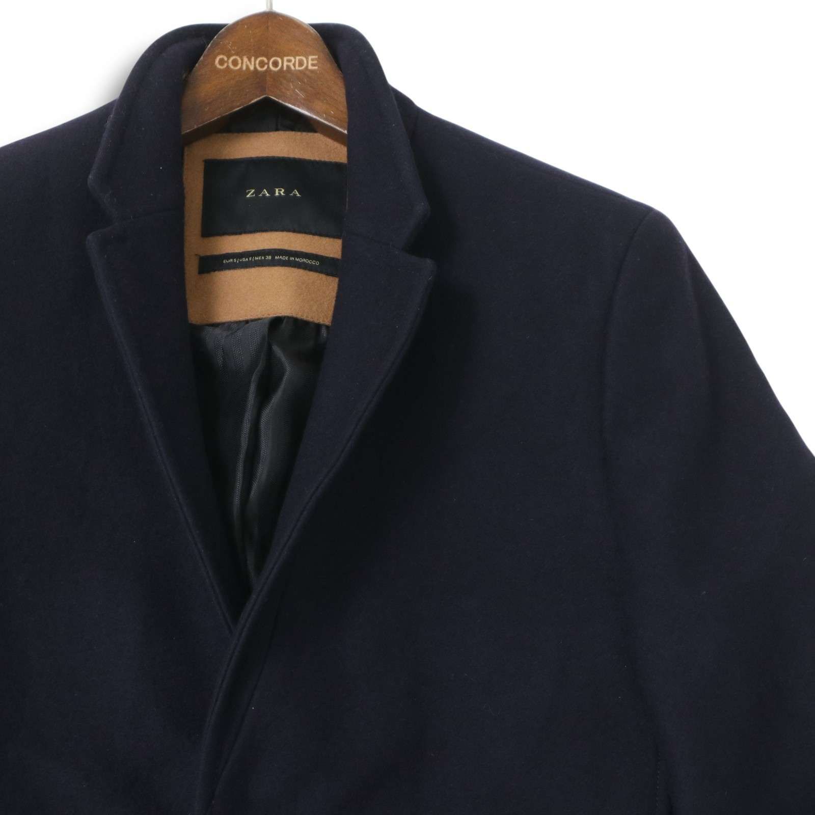 美品】ZARA ザラ マン 秋冬☆ メルトン ウール チェスターコート Sz.S