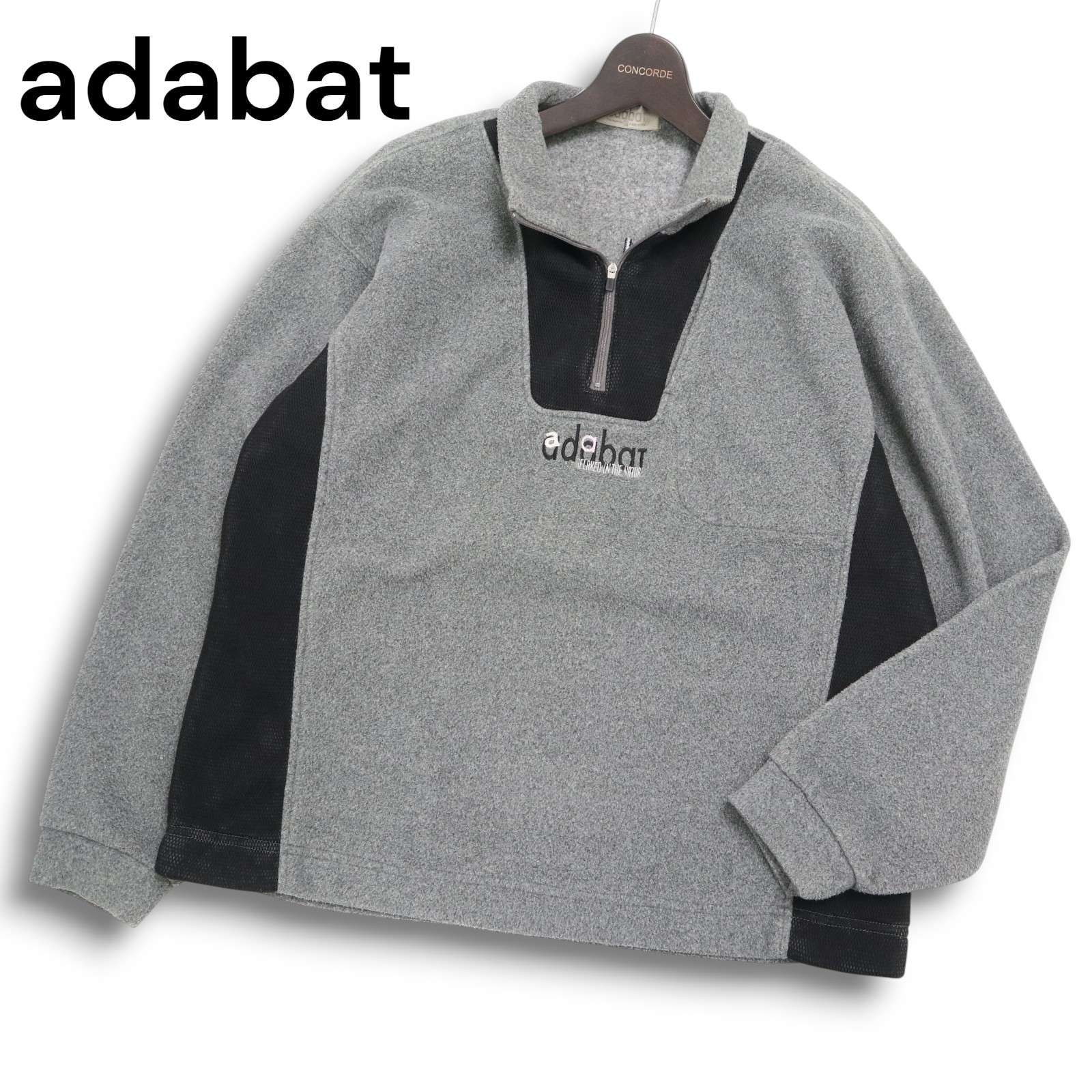 ☆新品☆ ADABAT アダバット　ゴルフ　フード付トレーナー　メンズ adabat アダバット ゴルフ 秋冬 フリース☆ ロゴ刺繍 ハーフジップ