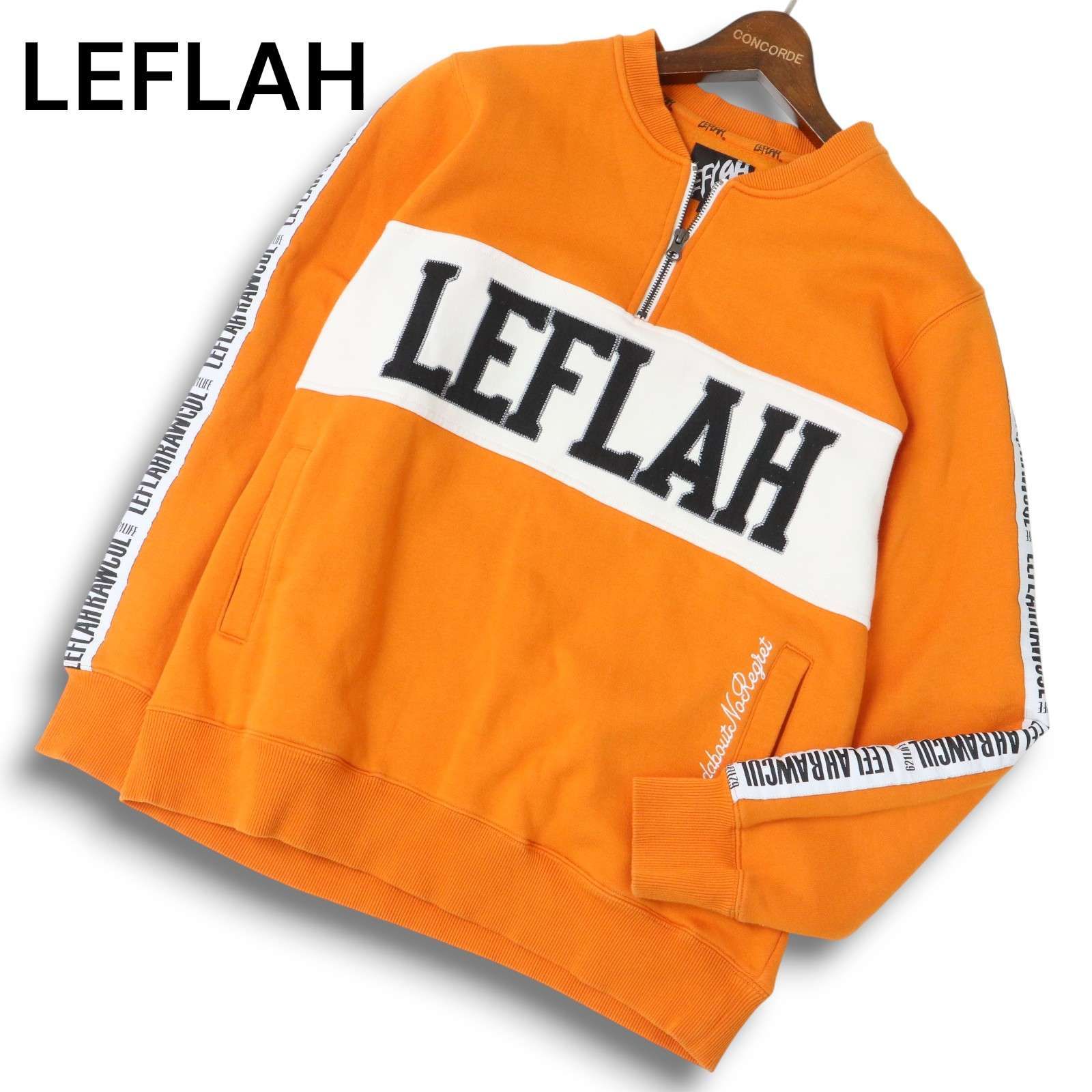 LEFLAH トレーナー LEFLAH レフラー 秋冬 裏起毛☆ ハーフジップ ビッグ ロゴ スウェット