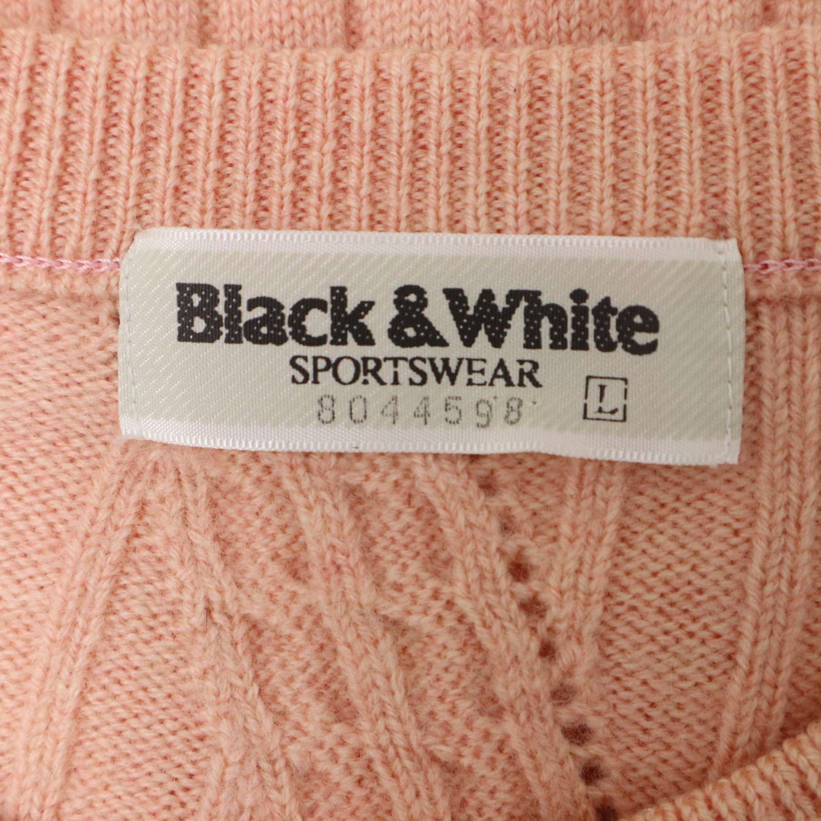 BLACK&WHITE ブラック&ホワイト ゴルフ 秋冬 ロゴ刺繍☆ ケーブル 柄 BLACK&WHITE ブラック&ホワイト ゴルフ 秋冬 ロゴ刺繍☆ ケーブル 柄