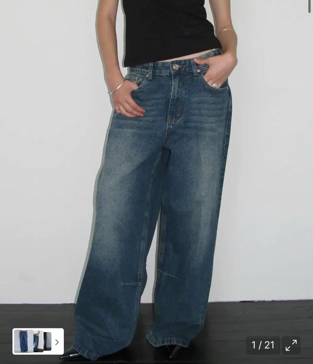 MILLO ARCHIVE ウィメンズ ヴィンテージ ワイド デニム パンツ ウォッシュド ブルー