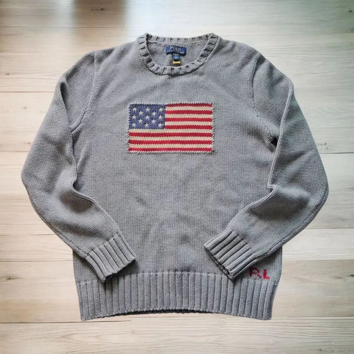 ポロラルフローレン 星条旗ニット グレー - メルカリ