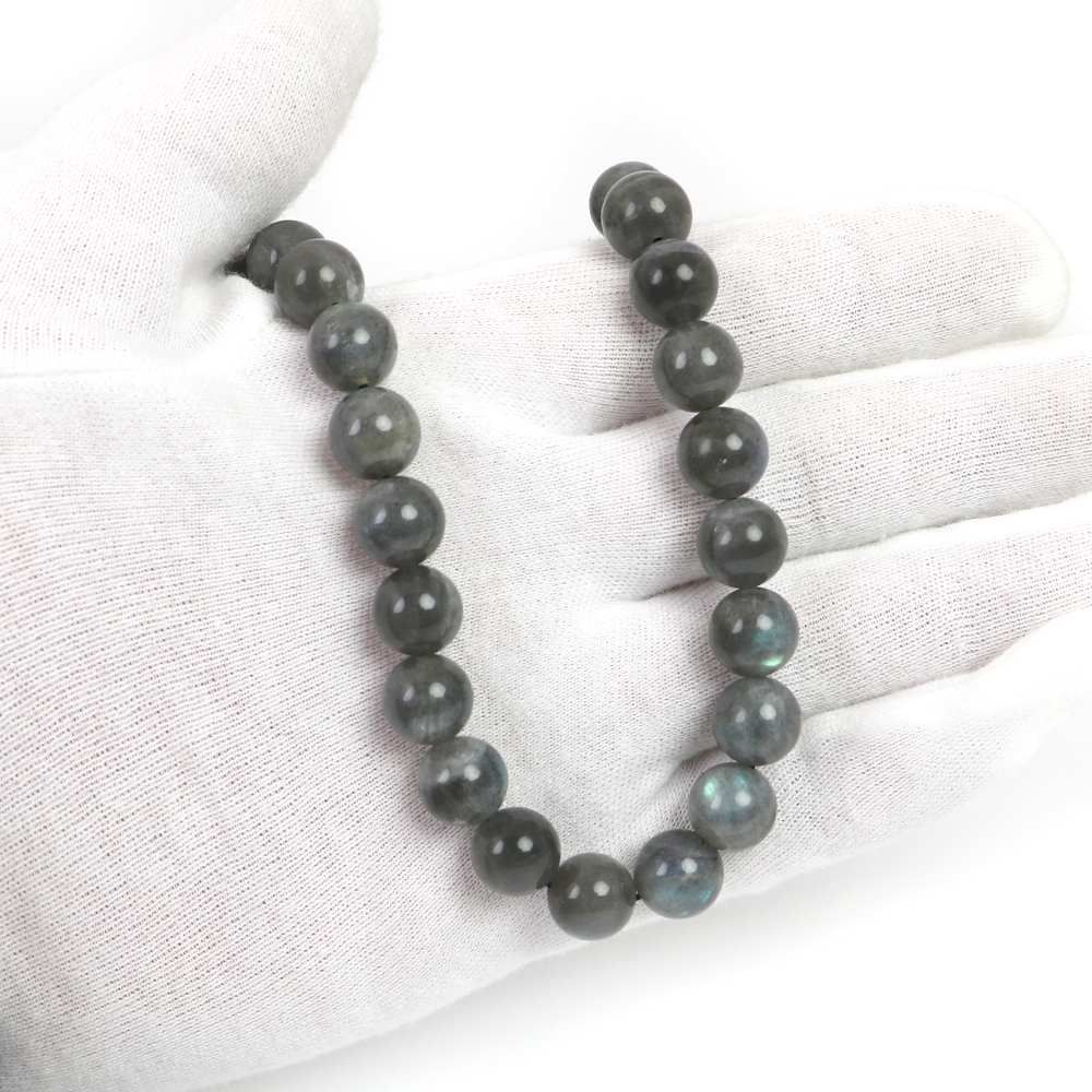 シンプルストーンネックレスラブラドライト 濃いめ 丸玉 10 mm 天然石ビーズパワーストーン