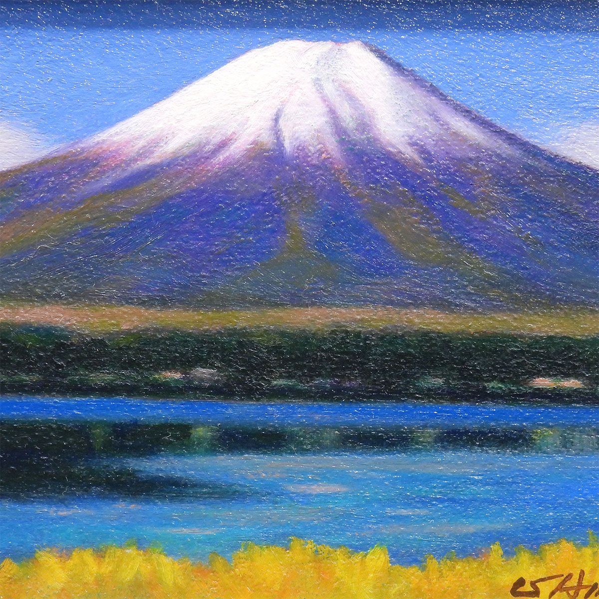 大森祥吾 朝の富士 油彩SM 風景画 富士山 写実 リアリズム アート