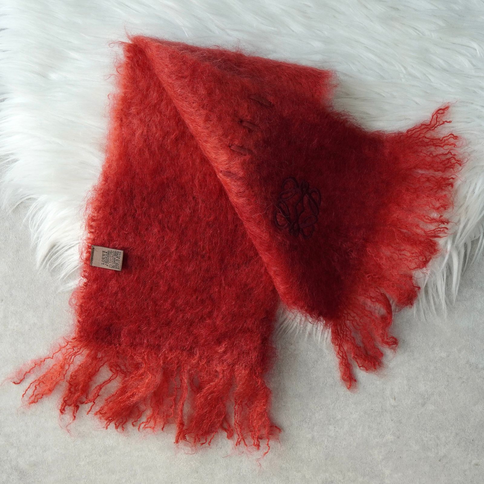 BlackFriday限定割引5％オフ】ロエベ アナグラム 刺繍 モヘア マフラー