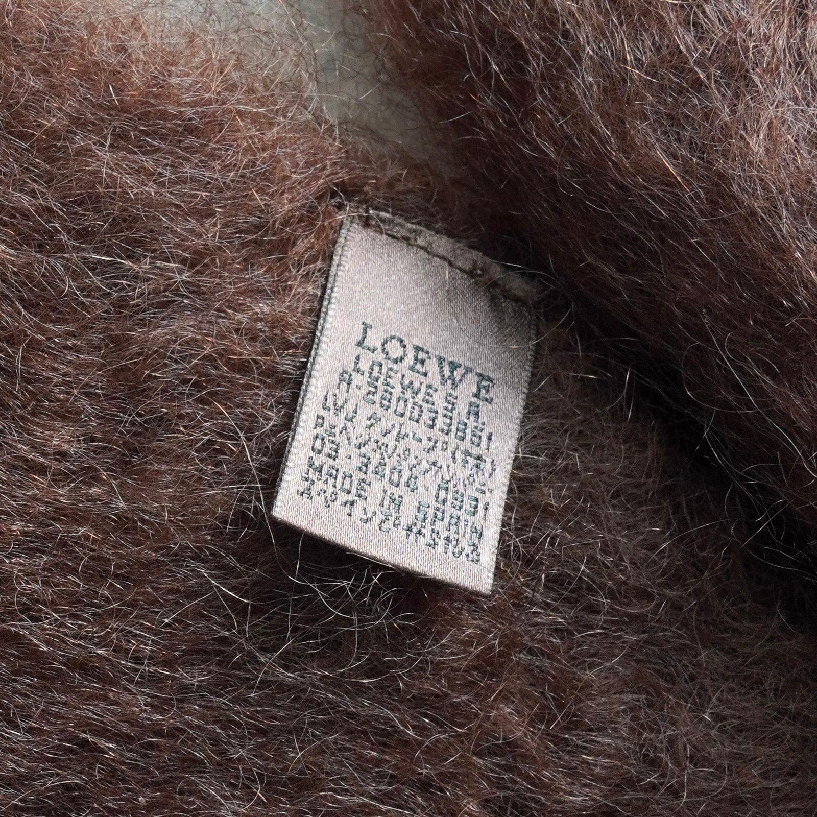 美品◇高島屋京都店購入◇スペイン製LOEWEロエベアナグラム刺繍モヘアマフラー 美品◇高島屋京都店購入◇スペイン製LOEWEロエベアナグラム刺繍モヘア