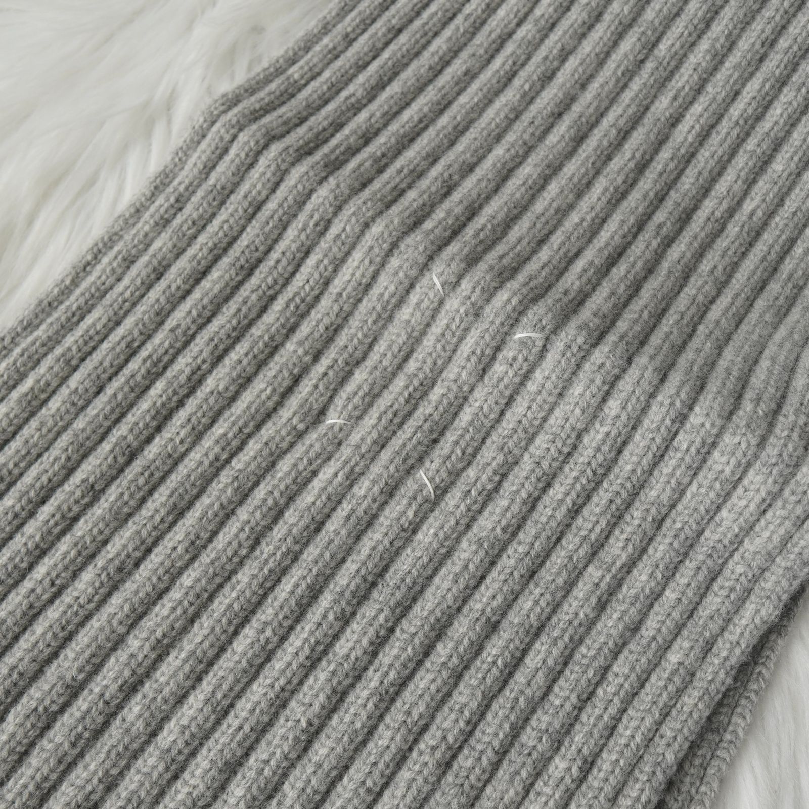 3月5日までの限定価格】メゾン マルジェラ リブ ウール ロングマフラー