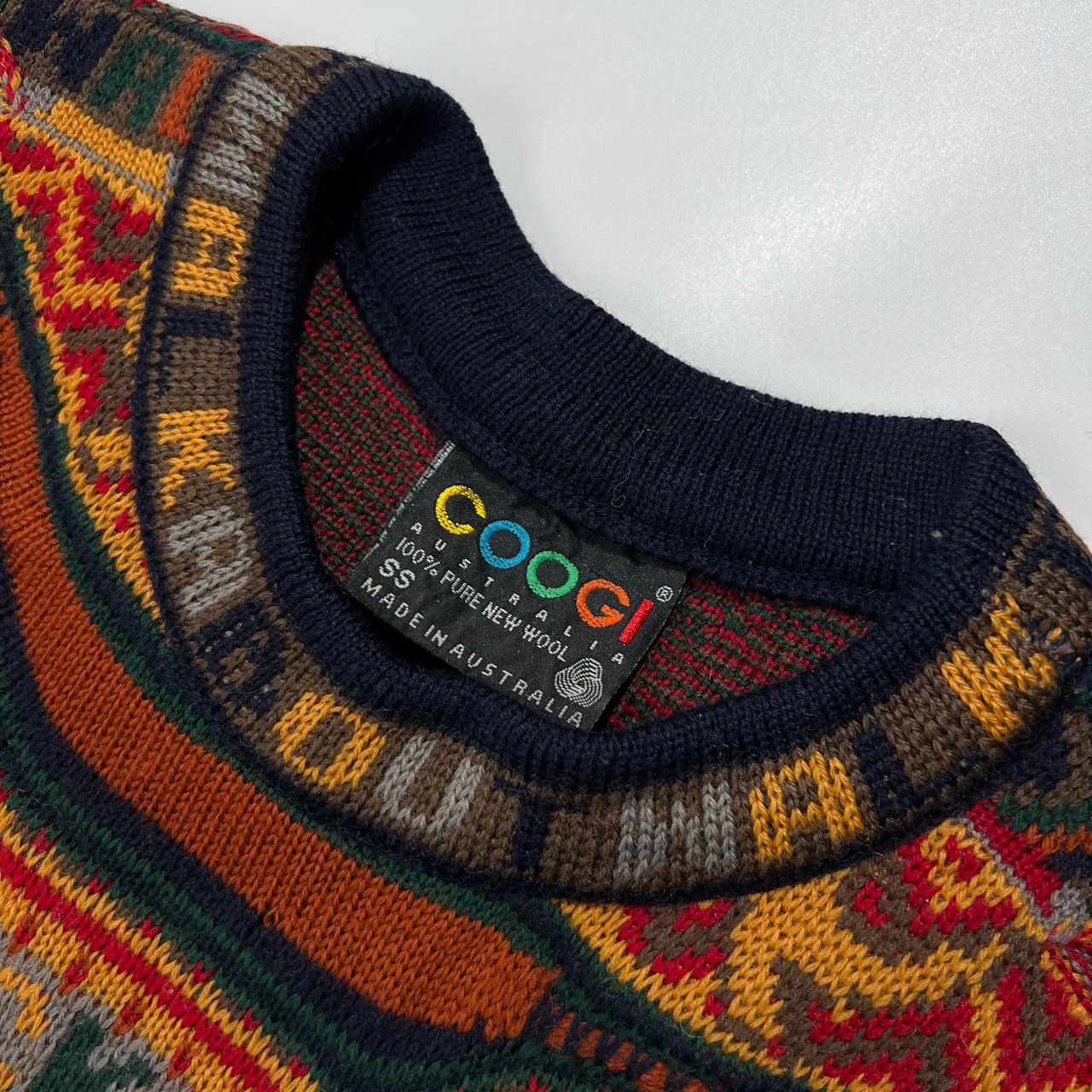 coogi　クージー　3D　オーストラリア製　ウール100％　立体編み　L オーストラリア製 COOGI クージー 立体編み 3D ウールニット セーター