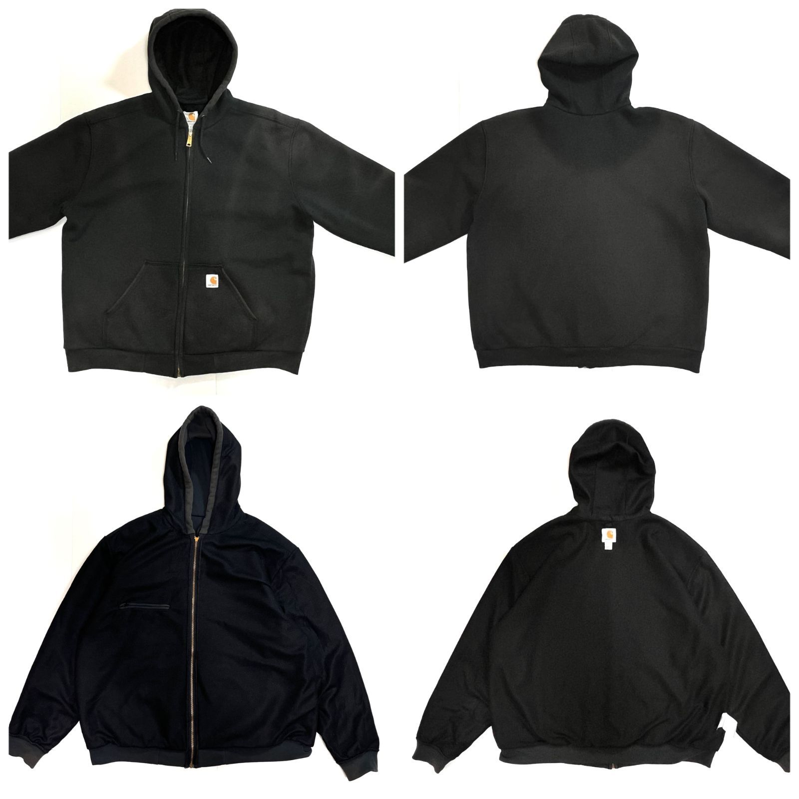 極上フェード Carhartt カーハート L BLK ブラック ジップアップ 裏 