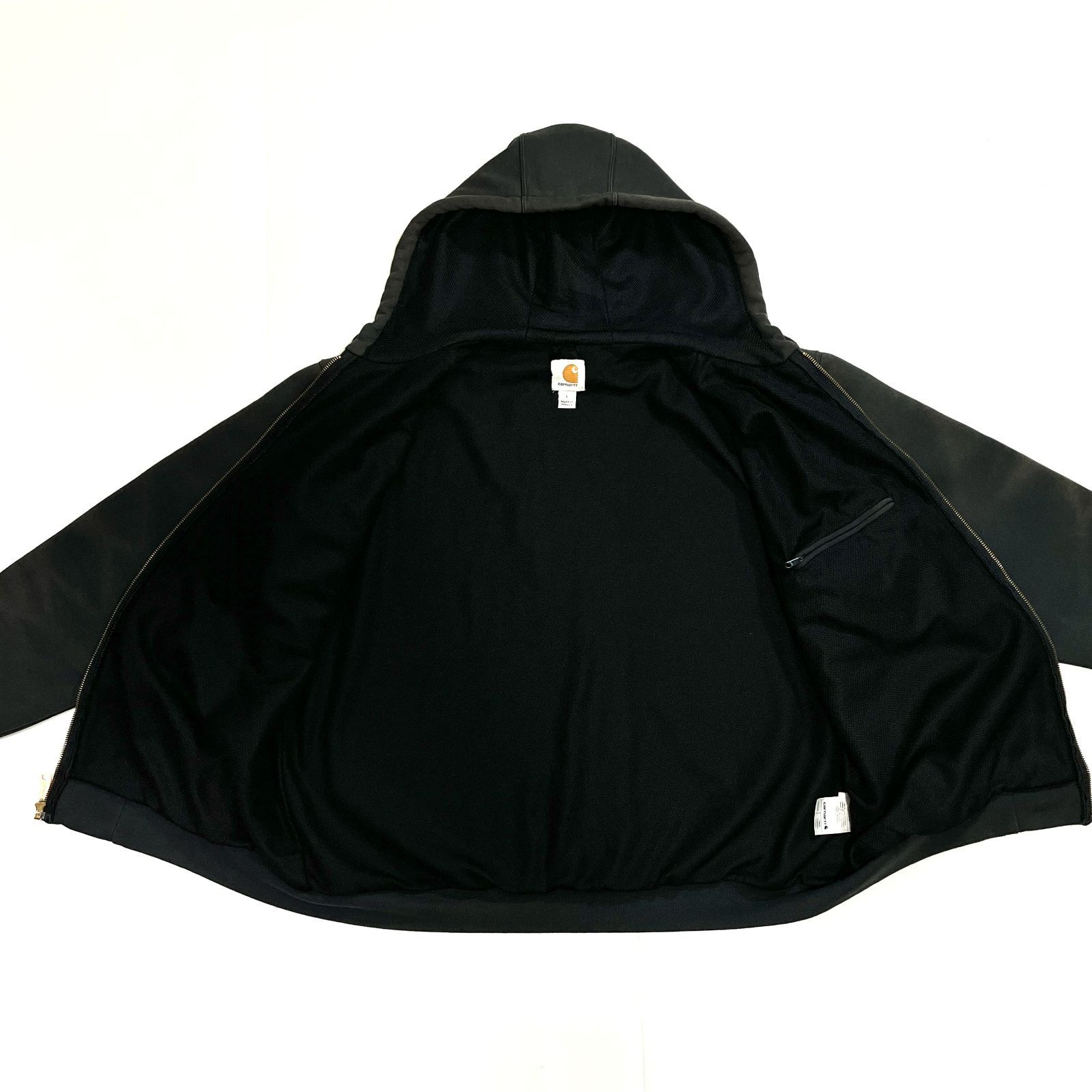 極上フェード Carhartt カーハート L BLK ブラック ジップアップ 裏 