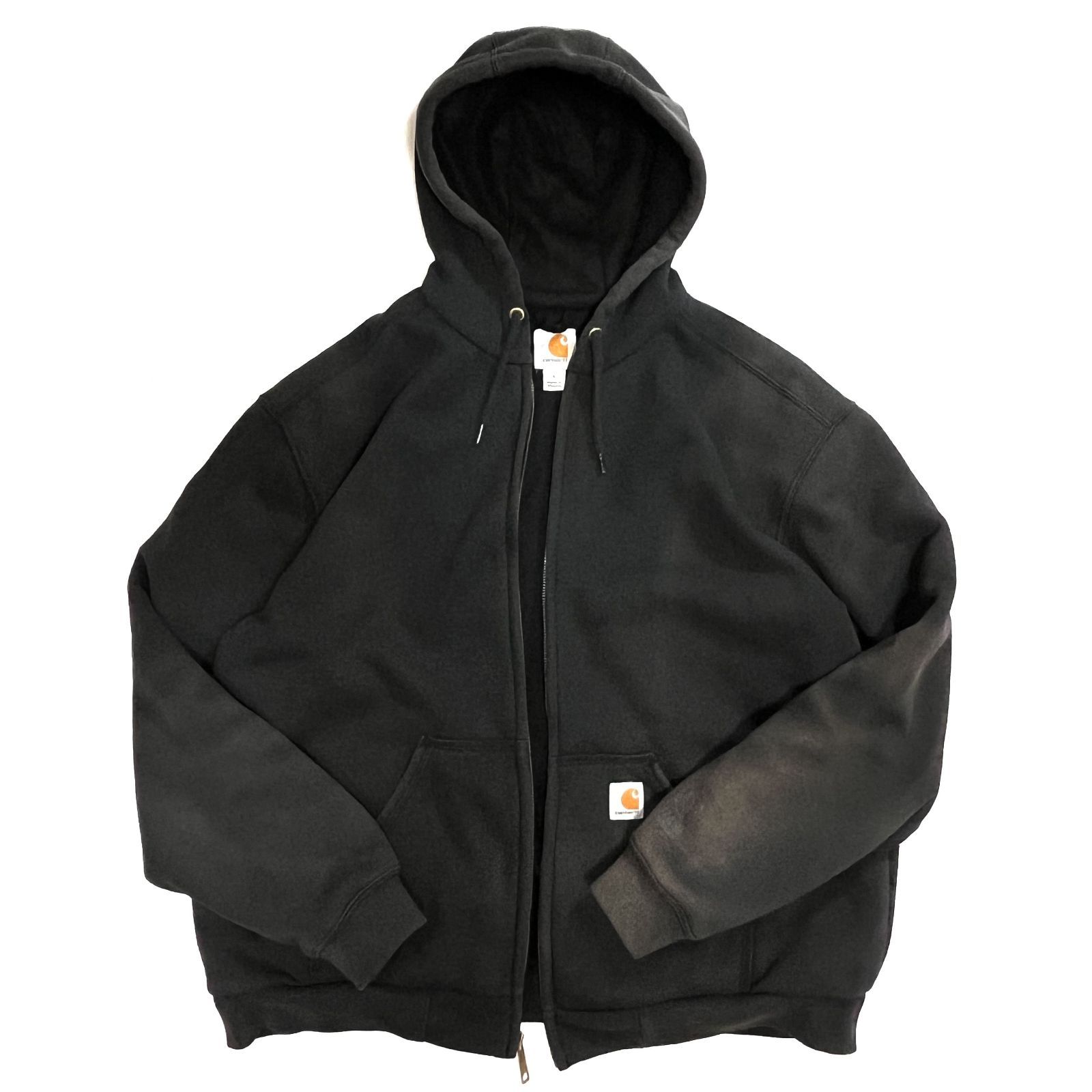 極上フェード Carhartt カーハート L BLK ブラック ジップアップ 裏