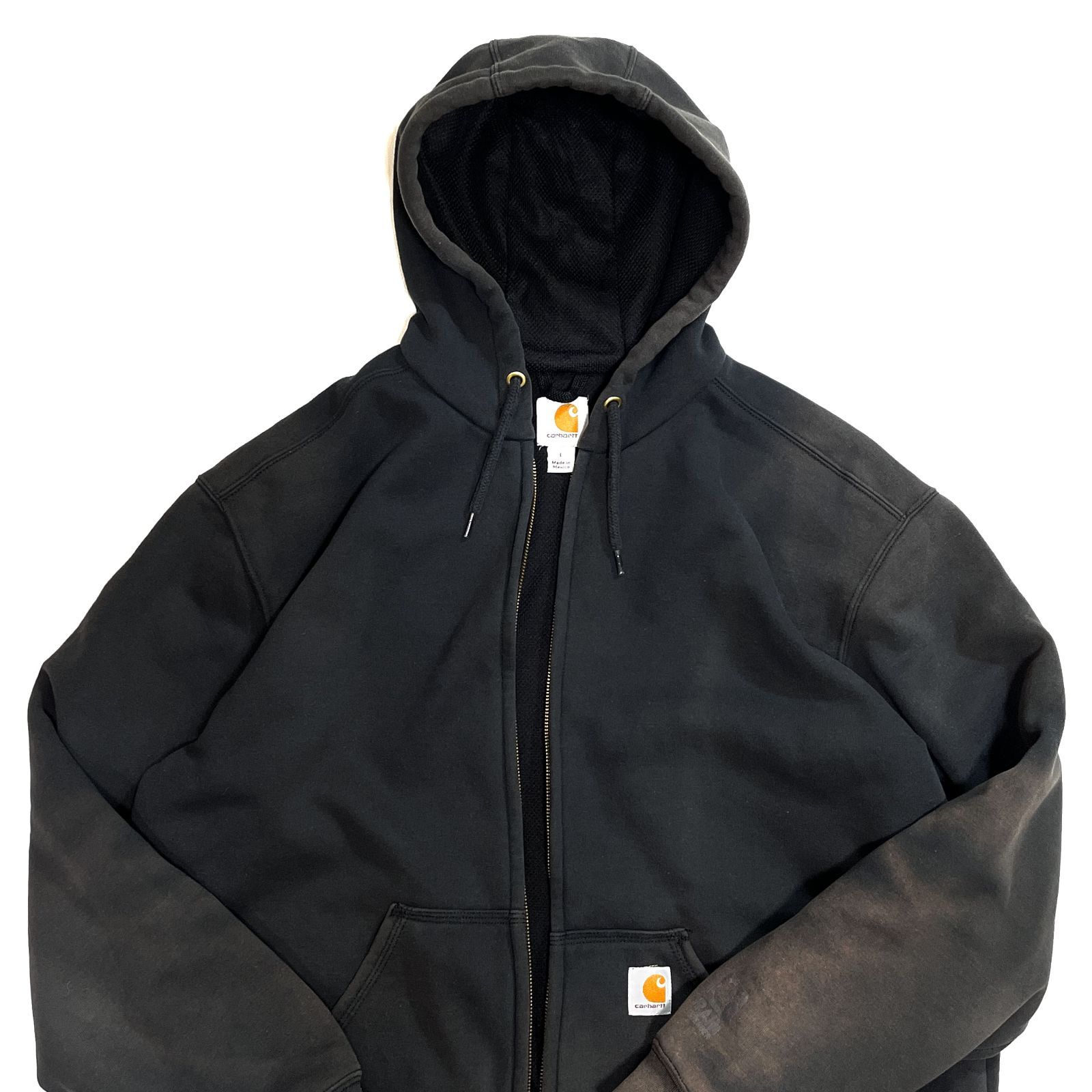 極上フェード Carhartt カーハート L BLK ブラック ジップアップ 裏
