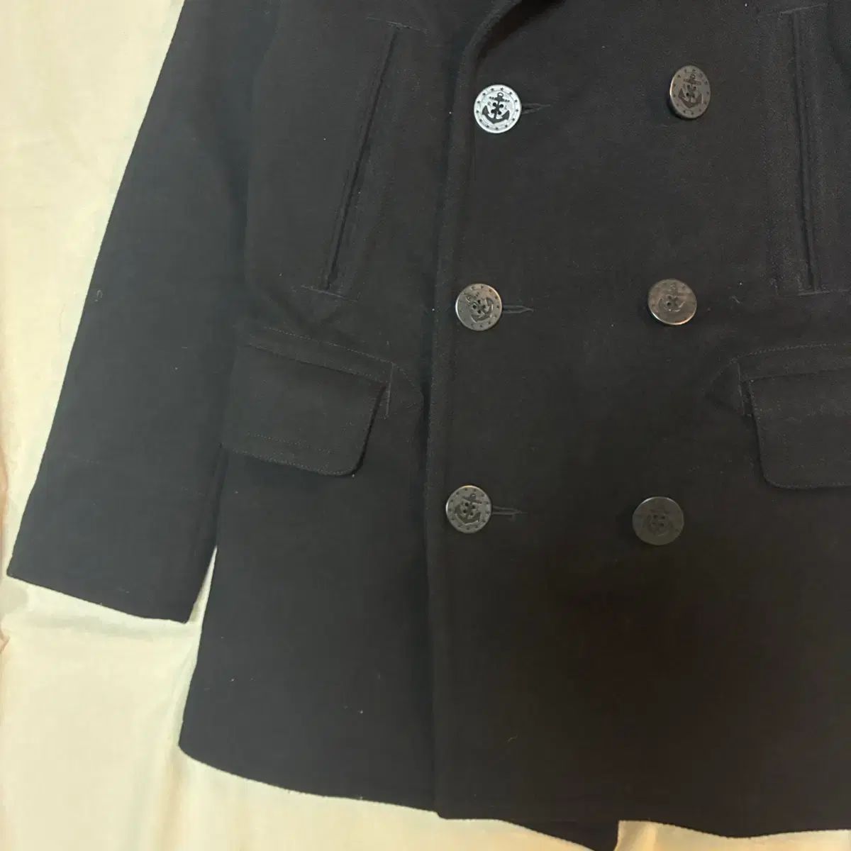 ユニセックス ポロ ブラック ピーコート ダブル コート S - メルカリ