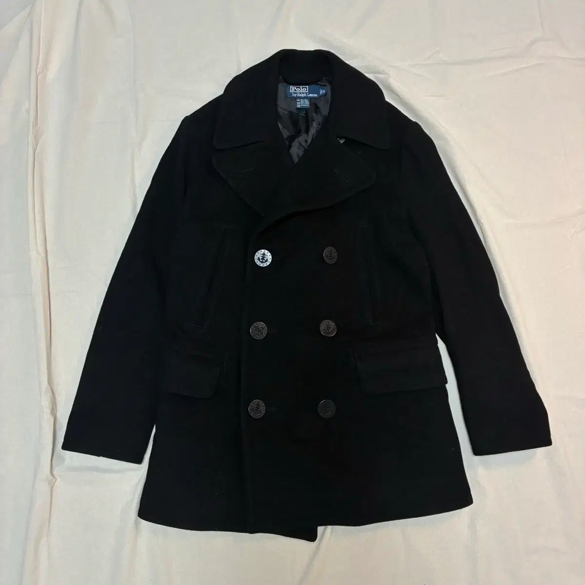 ユニセックス ポロ ブラック ピーコート ダブル コート S - メルカリ