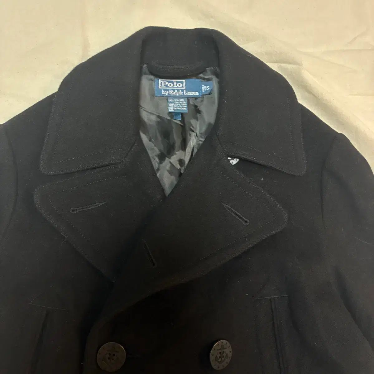 ユニセックス ポロ ブラック ピーコート ダブル コート S - メルカリ