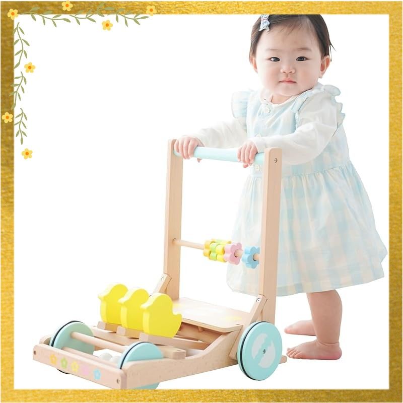人気セール，最新作 【迅速発送】手押し車 赤ちゃん 木製 カタカタ かたかた 木のおもちゃ ひよこのカタカタ押し車 きこりのおもちゃ あんよ 練習 押し車 出産祝い 1 手押し車・カタカタ